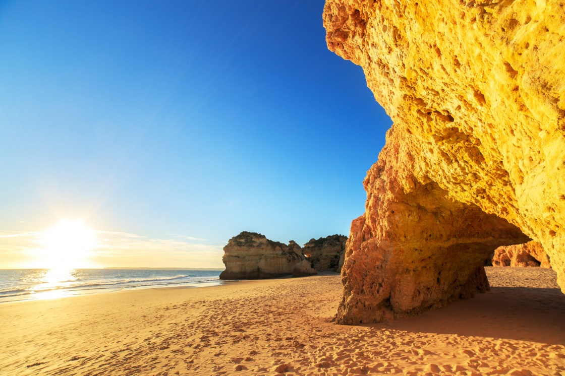 'A view of a Praia da Rocha in Portimao, Algarve region, Portugal' - Algarve